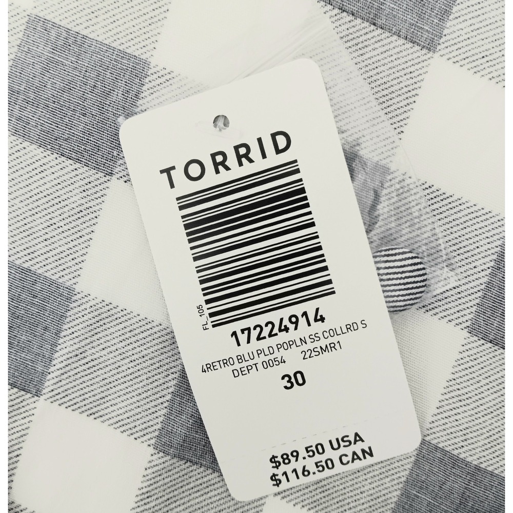 Torrid Retro Chic Dress Women's Size 30 Midi Poplin Swing Gingham Rockabilly - Picture 5 of 16